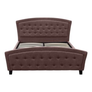 Κρεβάτι Alexia Megapap υφασμάτινο χρώμα καφέ 160x200εκ.