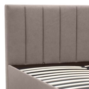 Κρεβάτι Renata Megapap υφασμάτινο με αποθηκευτικό χώρο χρώμα μπεζ 160x200εκ.