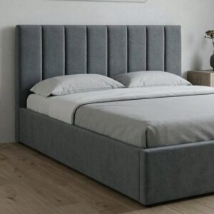 Κρεβάτι Renata Megapap υφασμάτινο με αποθηκευτικό χώρο χρώμα γκρι 150x200εκ.