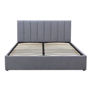 Κρεβάτι Renata Megapap υφασμάτινο με αποθηκευτικό χώρο χρώμα γκρι 150x200εκ.