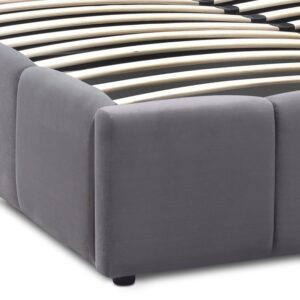 Κρεβάτι Elora Megapap βελούδινο με αποθηκευτικό χώρο χρώμα γκρι 160x200εκ.