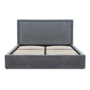 Κρεβάτι Velar Megapap υφασμάτινο με αποθηκευτικό χώρο χρώμα γκρι 160x200εκ.