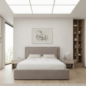 Κρεβάτι Velar Megapap υφασμάτινο με αποθηκευτικό χώρο χρώμα μόκα 160x200εκ.