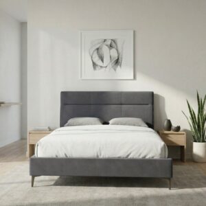 Κρεβάτι Marvel Megapap υφασμάτινο χρώμα ανθρακί 160x200εκ.