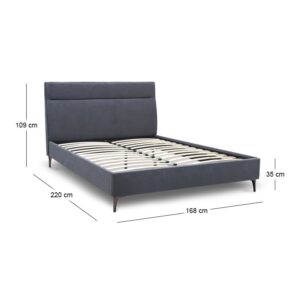 Κρεβάτι Marvel Megapap υφασμάτινο χρώμα ανθρακί 160x200εκ.