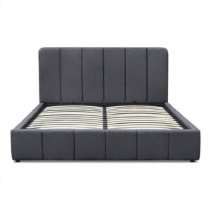 Κρεβάτι Nival Megapap υφασμάτινο με αποθηκευτικό χώρο χρώμα ανθρακί 160x200εκ.