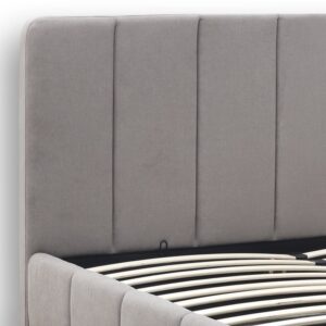 Κρεβάτι Nival Megapap υφασμάτινο με αποθηκευτικό χώρο χρώμα μπεζ 160x200εκ.