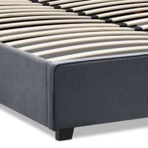 Κρεβάτι Verona Megapap υφασμάτινο με αποθηκευτικό χώρο χρώμα ανθρακί 160x200εκ.