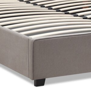 Κρεβάτι Verona Megapap υφασμάτινο με αποθηκευτικό χώρο χρώμα γκρι - μπεζ 160x200εκ.