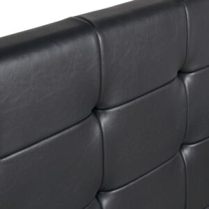 Κρεβάτι Iro Megapap από τεχνόδερμα με αποθηκευτικό χώρο χρώμα μαύρο 150x200εκ.