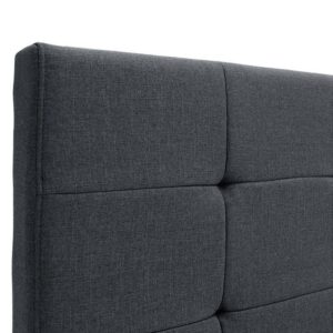 Κρεβάτι Iro Megapap υφασμάτινο με αποθηκευτικό χώρο χρώμα ανθρακί 150x200εκ.