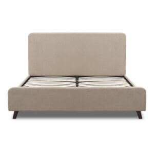 Κρεβάτι Ovelia Megapap υφασμάτινο χρώμα μπεζ 160x200εκ.