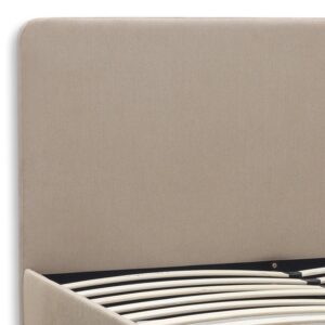 Κρεβάτι Ovelia Megapap υφασμάτινο χρώμα μπεζ 160x200εκ.