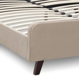 Κρεβάτι Ovelia Megapap υφασμάτινο χρώμα μπεζ 160x200εκ.