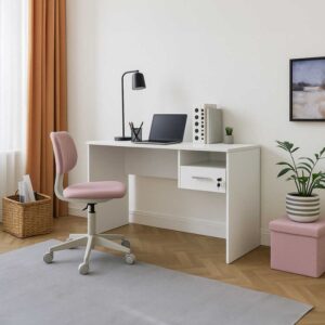 Γραφείο εργασίας με κλειδαριά Concept Megapap χρώμα λευκό 120x60x75εκ.