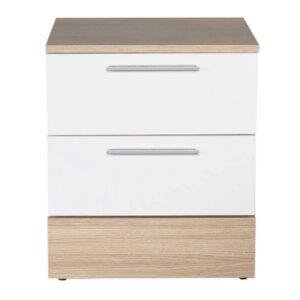 Κομοδίνo Base Megapap χρώμα λευκό - sonoma 45x40x52εκ.