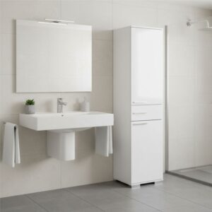 Ντουλάπα ρούχων - παπουτσοθήκη 12 ζεύγων Diamond Megapap μονόφυλλη χρώμα λευκό gloss 45x40x187εκ.