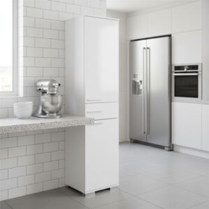 Ντουλάπα ρούχων - παπουτσοθήκη 12 ζεύγων Diamond Megapap μονόφυλλη χρώμα λευκό gloss 45x40x187εκ.