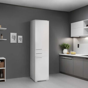 Ντουλάπα ρούχων - παπουτσοθήκη 12 ζεύγων Diamond Megapap μονόφυλλη χρώμα λευκό gloss 45x40x187εκ.