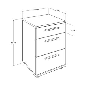 Κομοδίνο - Συρταριέρα γραφείου Trendline Megapap χρώμα καρυδί 40x39x57εκ.
