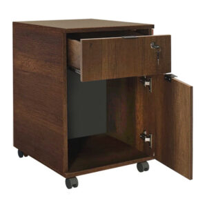 Συρταριέρα γραφείου με κλειδαριά Rio Megapap τροχήλατη χρώμα καρυδί 41x45x61 εκ.