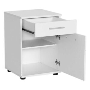 Κομοδίνο - Συρταριέρα γραφείου Trendline Megapap χρώμα λευκό 40x39x57εκ.