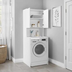 Έπιπλο πλυντηρίου Ceza Megapap χρώμα λευκό 65x60x182εκ.