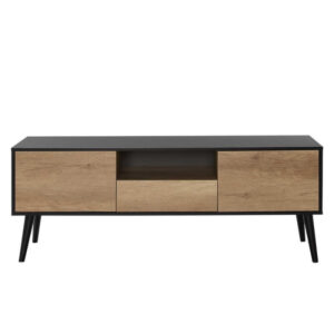 Έπιπλο τηλεόρασης Style Megapap χρώμα μαύρο - tori 160x41x58εκ.