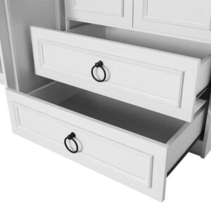 Ντουλάπα ρούχων Hampton Megapap τετράφυλλη με συρτάρια χρώμα λευκό 140x52x185εκ.