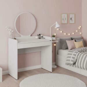 Τουαλέτα με καθρέπτη Curve Megapap χρώμα λευκό 90x47x142εκ.