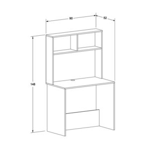 Γραφείο εργασίας Trendline Megapap χρώμα λευκό 90x52x148εκ.
