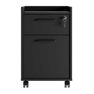 Συρταριέρα γραφείου με κλειδαριά Gamer Megapap τροχήλατη χρώμα μαύρο 40x40x56εκ.