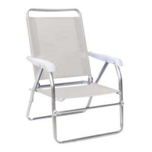 Καρεκλάκι παραλίας Alu Megapap αλουμινίου χρώμα λευκό 54x52x80εκ.