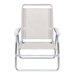 Καρεκλάκι παραλίας Alu Megapap αλουμινίου χρώμα λευκό 54x52x80εκ.