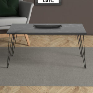 Τραπεζάκι σαλονιού Fiona Megapap χρώμα μαύρο εφέ μαρμάρου 90x55x43εκ.