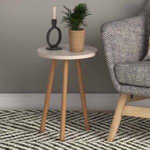 Τραπεζάκι βοηθητικό Roma Megapap χρώμα κρεμ 33,5x33,5x46εκ.