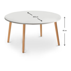 Τραπεζάκι σαλονιού Circle Megapap χρώμα λευκό 90x90x40εκ.