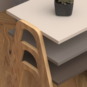 Τραπεζάκια βοηθητικά σετ 3 τμχ Como Megapap χρώμα καφέ - cappuccino - κρεμ 52x32x40εκ.