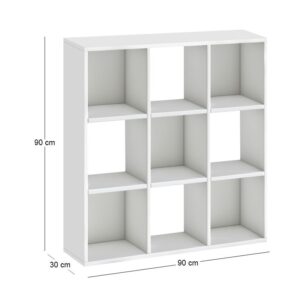 Βιβλιοθήκη Cube Megapap χρώμα λευκό 90x30x90εκ.
