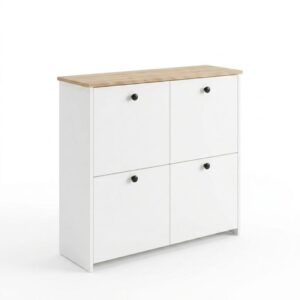 Παπουτσοθήκη Palma Megapap χρώμα λευκό - sapphire oak 90x35x90εκ.