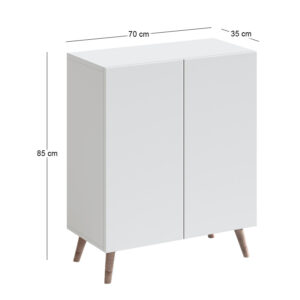 Παπουτσοθήκη Luce Megapap χρώμα λευκό 70x35x85εκ.