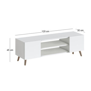 Έπιπλο τηλεόρασης Etna Megapap χρώμα λευκό 120x30x45εκ.