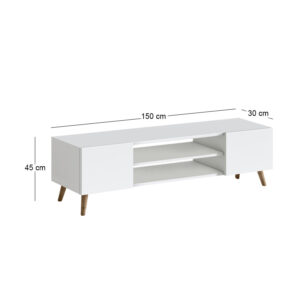 Έπιπλο τηλεόρασης Etna Megapap χρώμα λευκό 150x30x45εκ.