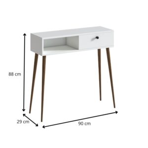 Κονσόλα Napoli Megapap χρώμα λευκό 90x29x88εκ.