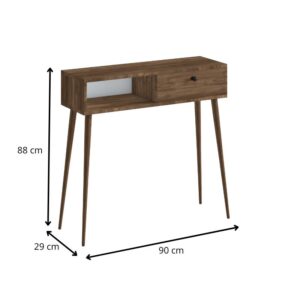 Κονσόλα Napoli Megapap χρώμα καρυδί 90x29x88εκ.