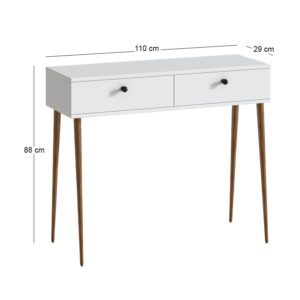 Κονσόλα Alis Megapap χρώμα λευκό 110x29x88εκ.