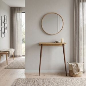 Κονσόλα επιτοίχια Moca Megapap χρώμα sapphire oak 60x22x77εκ.