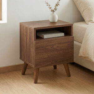 Κομοδίνο Sole Megapap χρώμα καρυδί 40x30x47,6εκ.