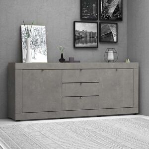 Μπουφές Ocean Megapap χρώμα γκρι σκυροδέματος 210x45x86εκ.