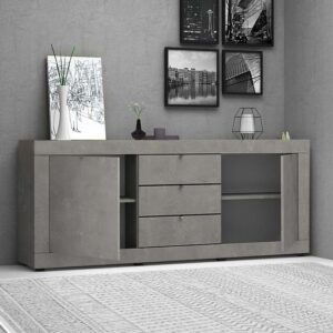 Μπουφές Ocean Megapap χρώμα γκρι σκυροδέματος 210x45x86εκ.